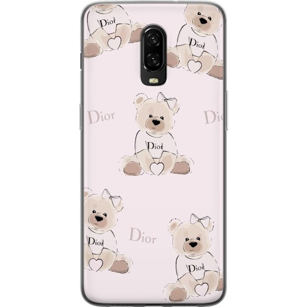 OnePlus 6T Läpinäkyvä kuori Teddy Dior Vibes - ylellinen na