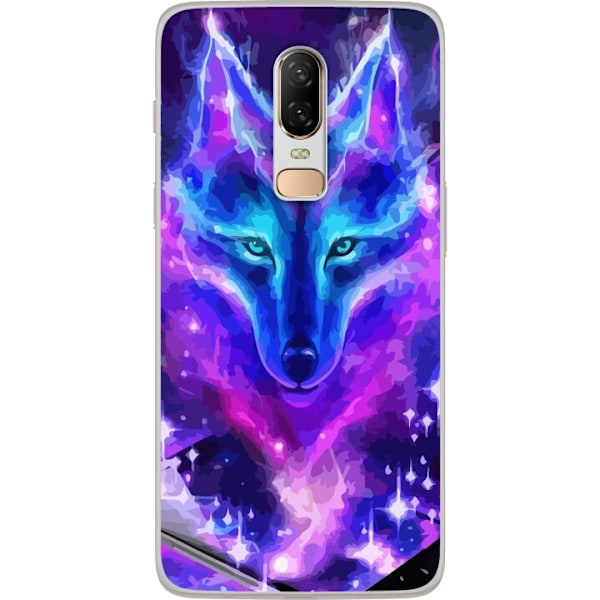 OnePlus 6 Genomskinligt Skal Neon Varg