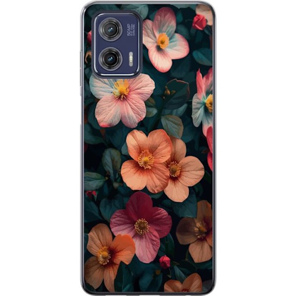 Motorola Moto G73 Gennemsigtig cover Blomster