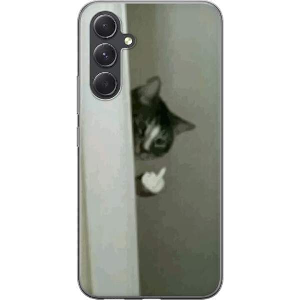 Samsung Galaxy S24 FE Läpinäkyvä kuori HAHA Kissa