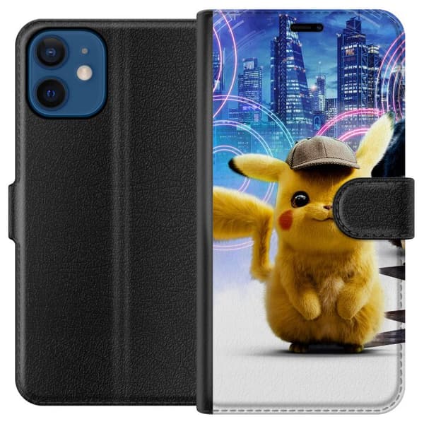 Kompatibelt Plånboksfodral till Apple iPhone 12 mini Detective Pikachu - Pikachu