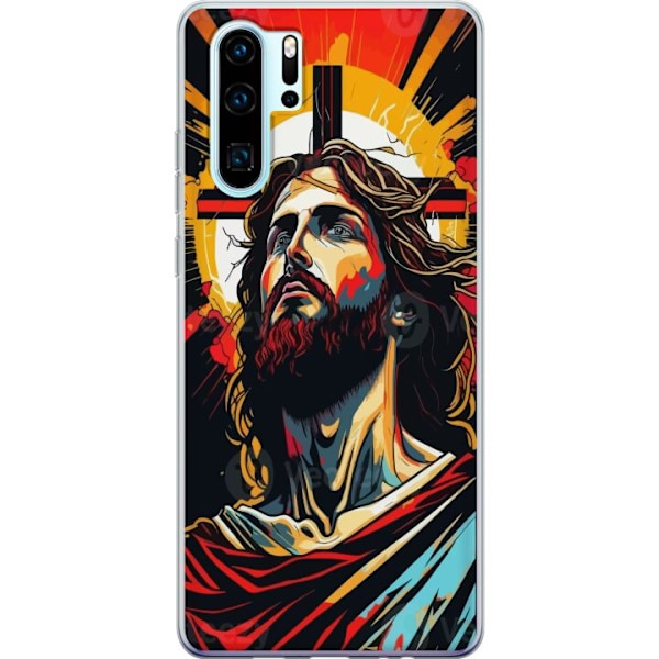 Huawei P30 Pro Läpinäkyvä kuori Jeesus ja Kortti - uskonnollinen motiivi syvällä symboliikalla