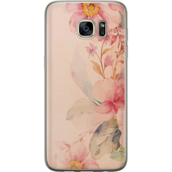 Samsung Galaxy S7 edge Läpinäkyvä kuori Värikkäät Kukat