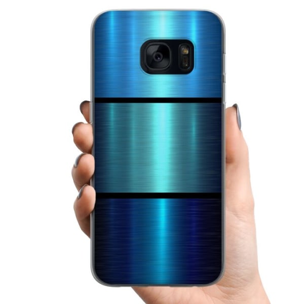 Samsung Galaxy S7 TPU Mobilcover Blå Metallic Striber