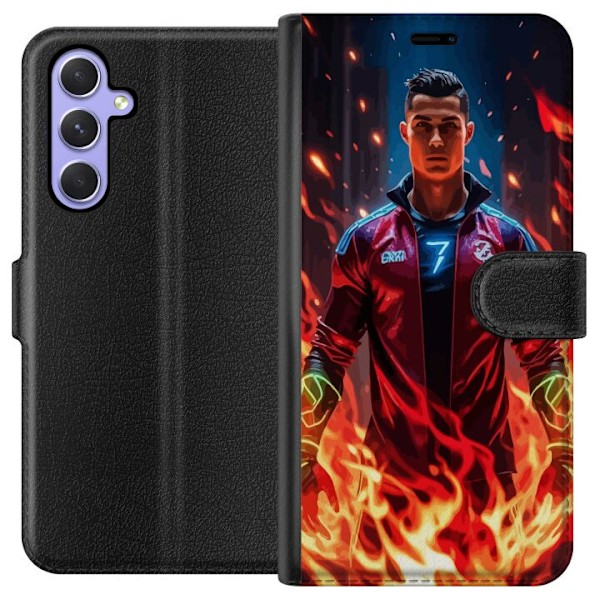 Samsung Galaxy A54 Tegnebogsetui Ronaldo Inferno - fodboldhelt i flammer