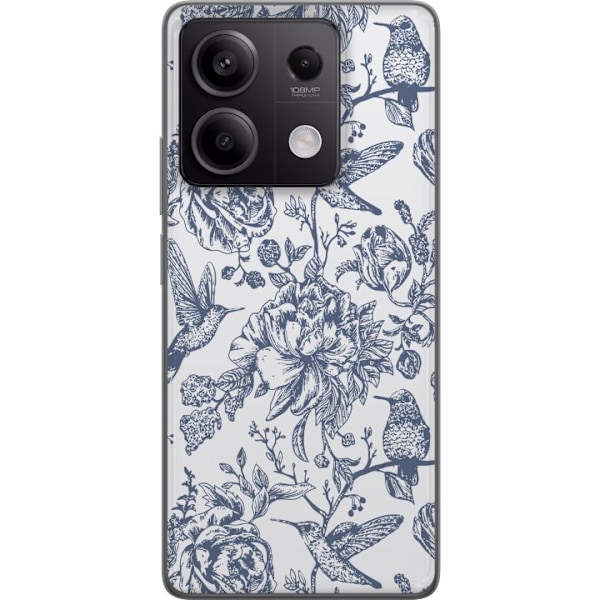 Xiaomi Redmi Note 13 Genomskinligt Skal Blomster & Fåglar –