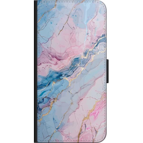 Kompatibel Tegnebogsetui til Samsung Galaxy Note20 Lys marmor i rosa og blå nuancer med elegante guldfarvede årer pink