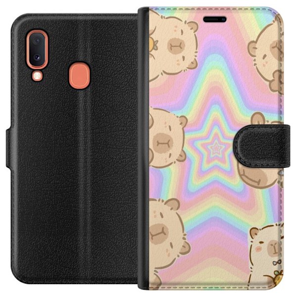 Samsung Galaxy A20e Tegnebogsetui Kawaii Capybara Galaxy Sød