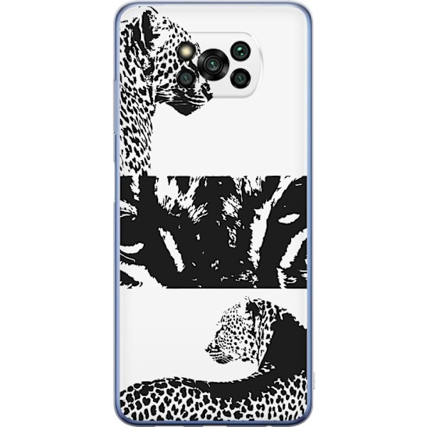 Xiaomi Poco X3 Pro Genomskinligt Skal Leopard Faces – trendigt mönster med leopardansikten
