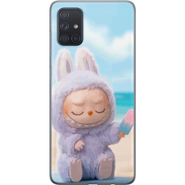 Samsung Galaxy A71 Läpinäkyvä kuori Labubu Vaaleanpunainen Tunnelma