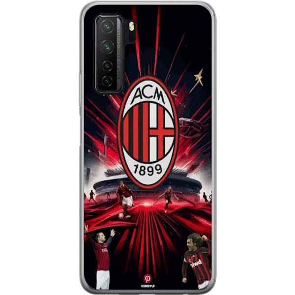 Huawei P40 lite 5G Genomskinligt Skal AC Milan