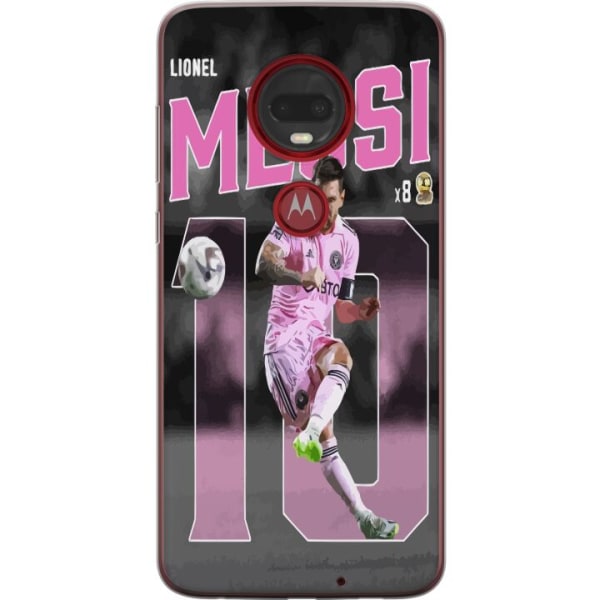 Motorola Moto G7 Plus Genomskinligt Skal Lionel Messi - Rosa