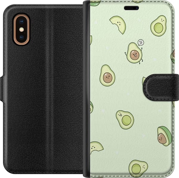 Kompatibelt Plånboksfodral till Apple iPhone XS Max Glad Avokado