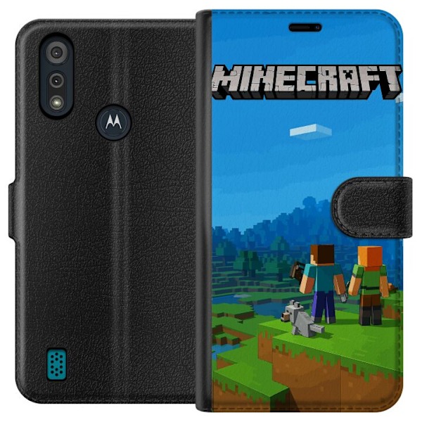 Motorola Moto E6i Tegnebogsetui Minecraft Key Art