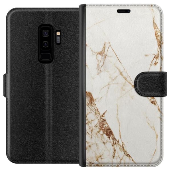 Kompatibelt Lommeboketui til Samsung Galaxy S9+ Hvit marmor
