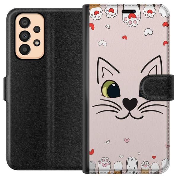 Kompatibelt Plånboksfodral till Samsung Galaxy A33 5G Mjooo Katt