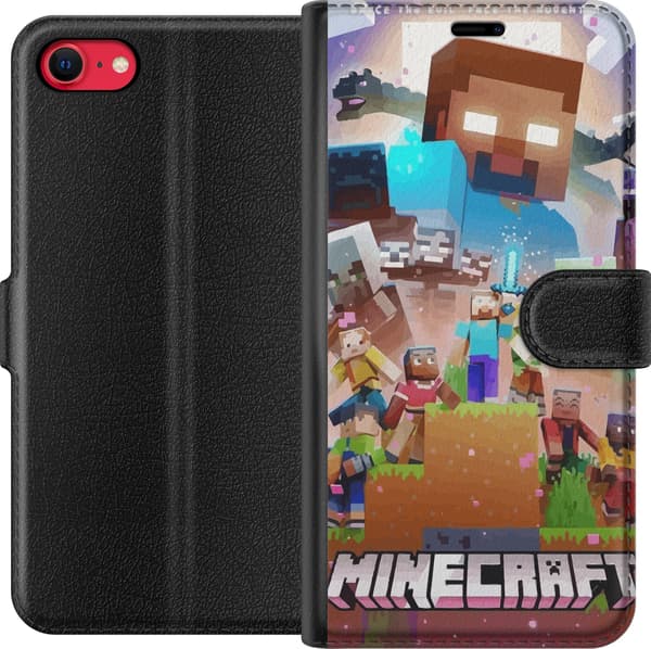 Kompatibel Tegnebogsetui til Apple iPhone SE (2020) Minecraft
