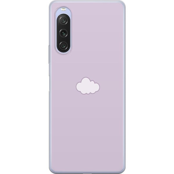 Sony Xperia 10 V Genomskinligt Skal Lila Moln – minimalistiskt moln på lila bakgrund