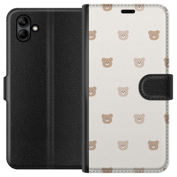 Samsung Galaxy A05 Tegnebogsetui Teddybaggrund - søde teddybjørne mod en blød baggrund