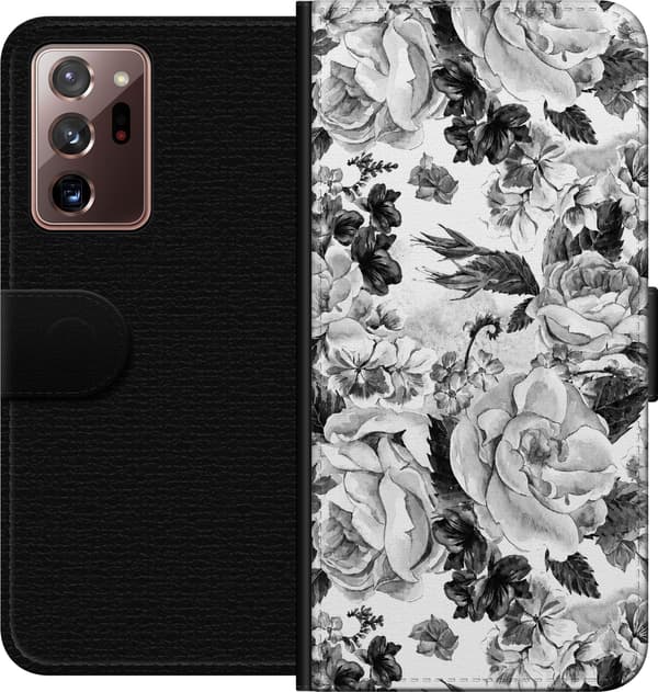 Kompatibelt Lommeboketui til Samsung Galaxy Note20 Ultra Grå roser grå