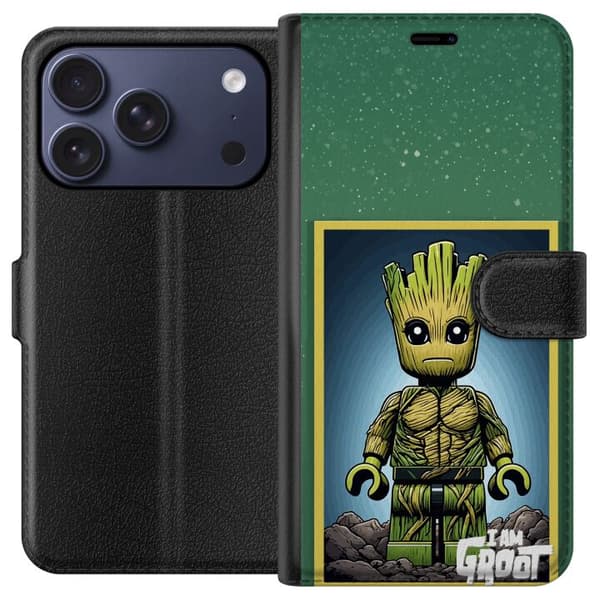 Kompatibel Tegnebogsetui til Apple iPhone 17 Pro Robot med röda ögon grå