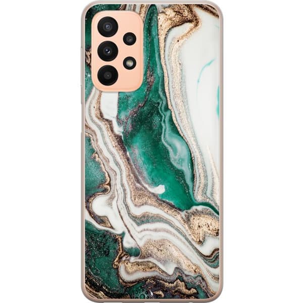 Kompatibelt Mobildeksel til Samsung Galaxy A23 Grønn/Gull marmor