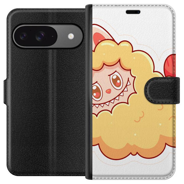 Google Pixel 9 Pro Lompakkokotelo Labubu Pesukarhu Pop Mart Hahmo Keräilyesine Söpö Suunnittelu Suosittu Teema Taideteos Leikkisarja