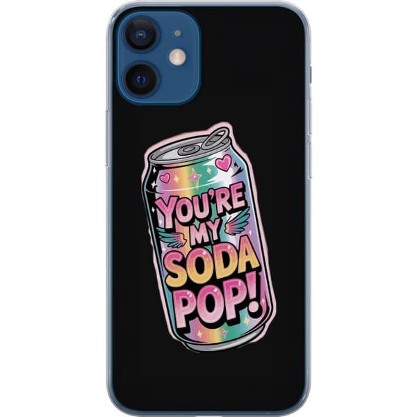 Kompatibelt Mobildeksel til Apple iPhone 12 mini Du er min brus kawaii pastell regnbue hjerter glitrende boks