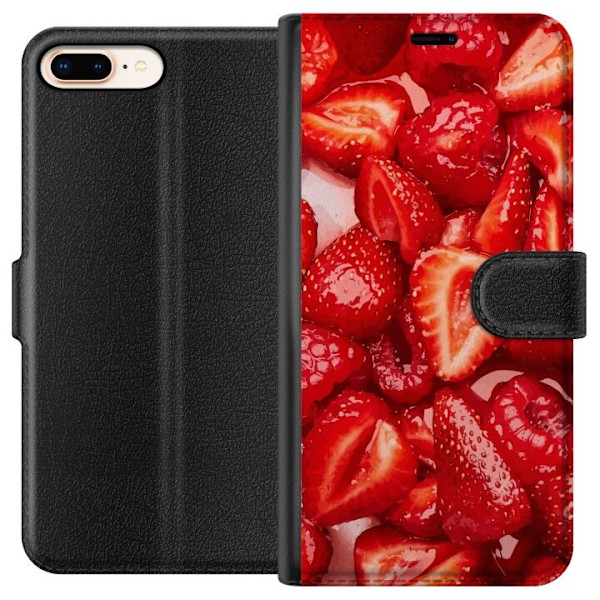 Apple iPhone 8 Plus Plånboksfodral Jordgubbsmönster – söt
