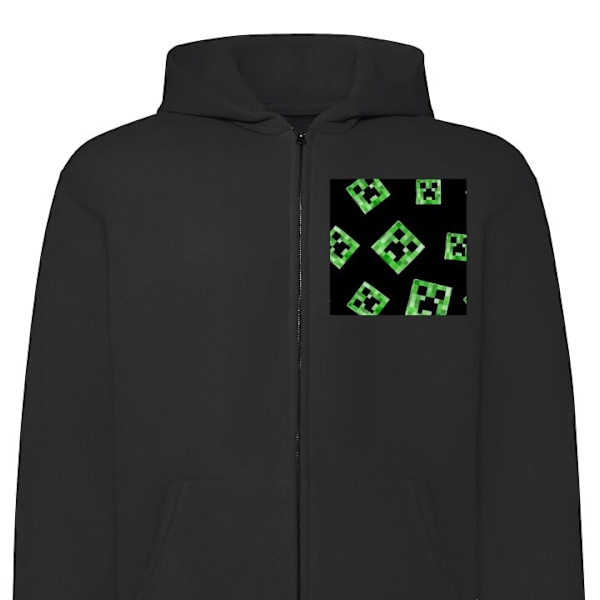 Zip-Hoodie | Hættetrøje med Lynlås til Voksne Minecraft sort XL