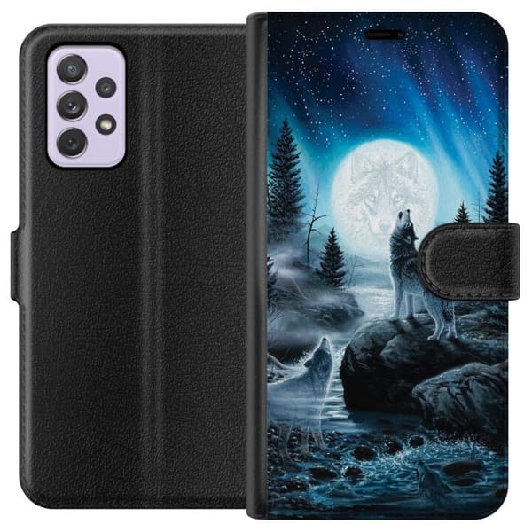 Kompatibelt Plånboksfodral till Samsung Galaxy A52s 5G Wolf / Varg