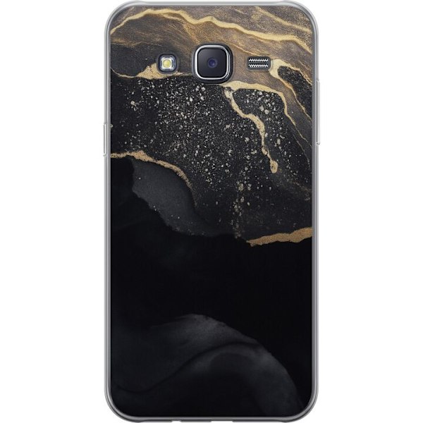 Samsung Galaxy J5 Genomskinligt Skal Svart guld abstrakt