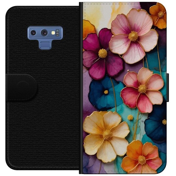 Samsung Galaxy Note9 Tegnebogsetui Blomster Farver