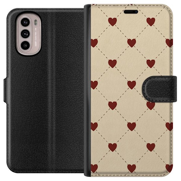 Motorola Moto G31 Lompakkokotelo Sydänverkko