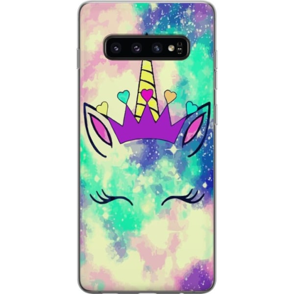 Samsung Galaxy S10 Genomskinligt Skal Enhörning / Unicorn