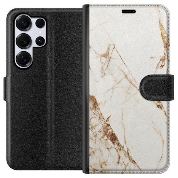 Samsung Galaxy S25 Ultra Tegnebogsetui Hvid marmor