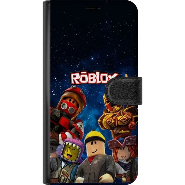 Kompatibel Tegnebogsetui til Apple iPhone 16 Plus Roblox rumfigurer spilkarakterer stjernenhimmel spil blå