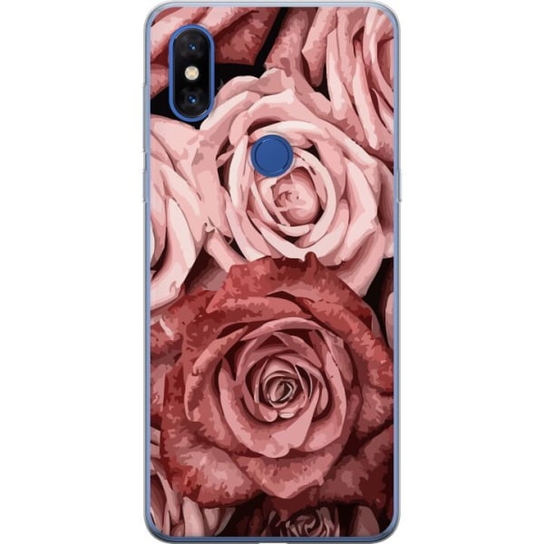 Xiaomi Mi Mix 3 Läpinäkyvä kuori Ruusut