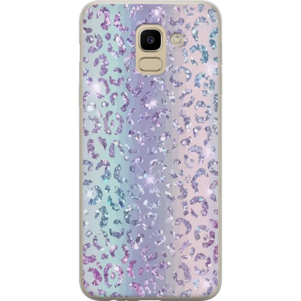 Samsung Galaxy J6 Läpinäkyvä kuori Glitter Leopard