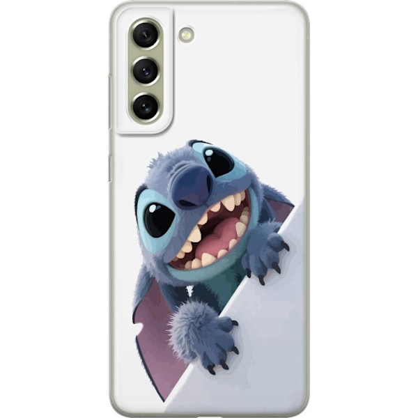 Samsung Galaxy S21 FE 5G Genomskinligt Skal Happy Stitch – glad figur med charmig uttryck