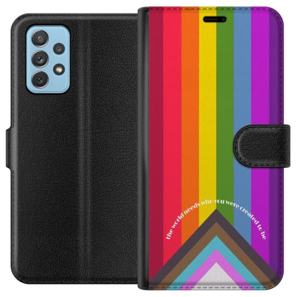 Kompatibel Tegnebogsetui til Samsung Galaxy A72 5G Farverig Pride-regnbue med inspirerende citater