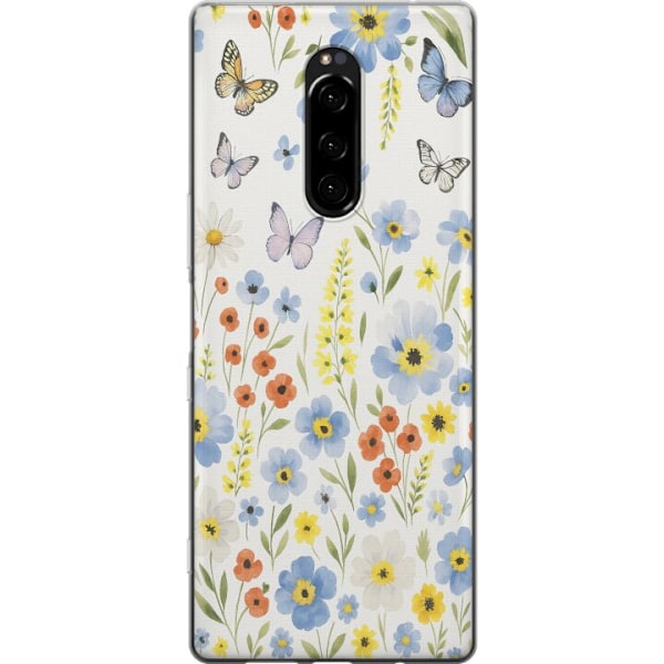 Sony Xperia 1 Genomskinligt Skal Sommarblommor