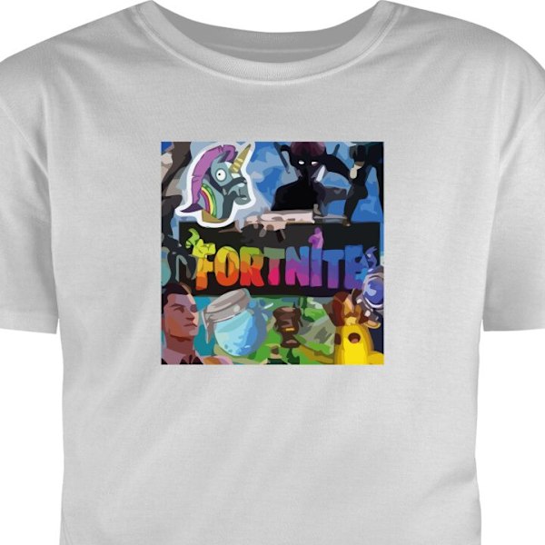 Barn-T-shirt | Bekväm T-shirt för Barn Fortnite grå 7-8 År