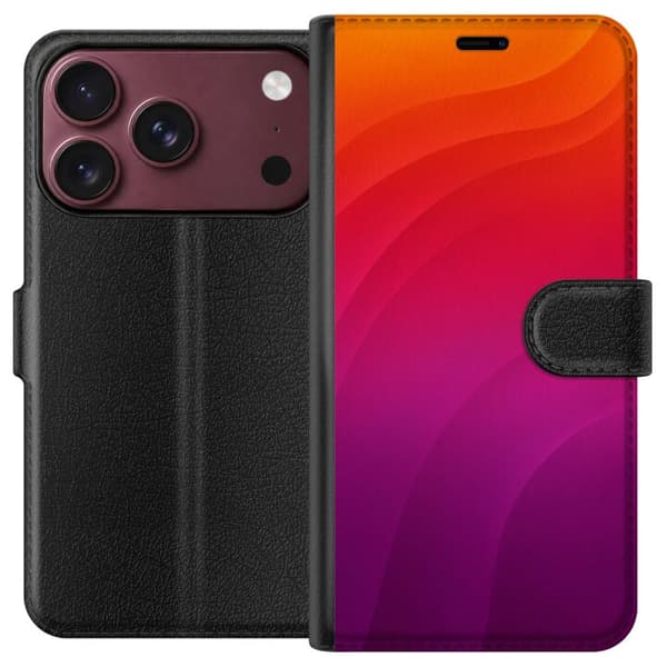Yhteensopiva Lompakkokotelo Apple iPhone 18 Pro Max Auringonlaskun aallot monivärinen
