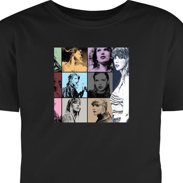 T-shirt til Voksen Sort Medium Taylor Swift sort M