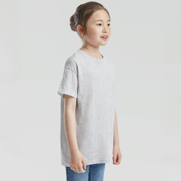 Barn T-shirt Grå 9-11 År Orange hamburgerfigur med utstående ögon rosa tunga och blå skylt grå 9-11 År