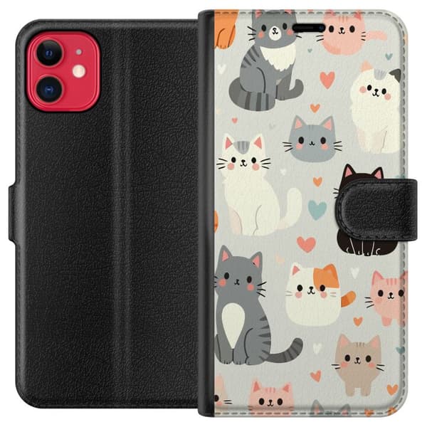 Kompatibel Tegnebogsetui til Apple iPhone 11 Katte