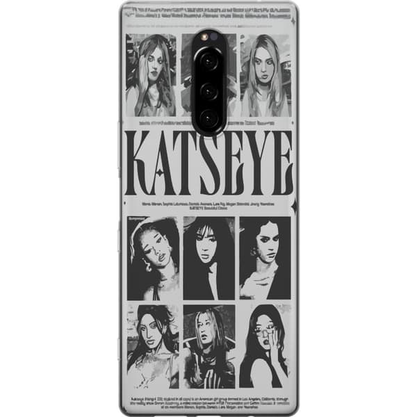 Kompatibelt Mobildeksel til Sony Xperia 1 KATSEYE svartvit poster grå