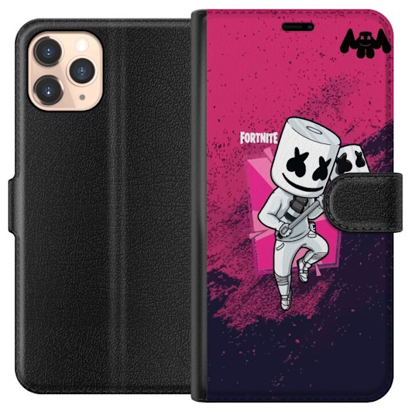 Apple iPhone 11 Pro Plånboksfodral Marshmello Fortnite Skin Emote Gaming DJ Karaktär Populärt Motiv Barn Ungdom Trend