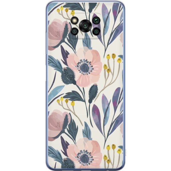 Xiaomi Poco X3 Pro Gennemsigtig cover Blomsterlykke